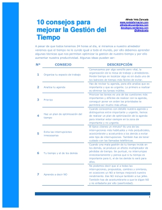 10 consejos para mejorar la gestión del tiempo