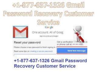 1-877-637-1326 Gmail Password Recovery Customer Service