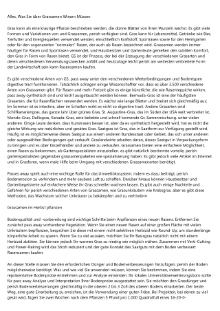 Alles, Was Sie Über Grassamen Wissen Müssen