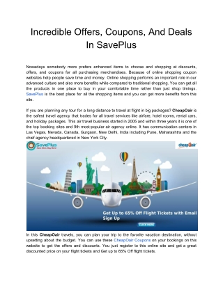 Incredible Offers, Coupons, And Deals In SavePlus