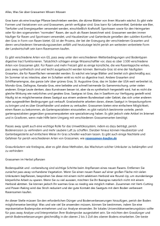Alles, Was Sie Über Grassamen Wissen Müssen