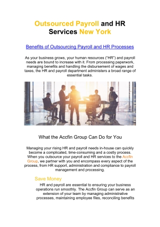 Outsourced Payroll and HR Services New York
