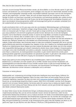 Alles, Was Sie Über Grassamen Wissen Müssen