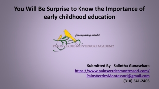 Importance of Early Childhood Education