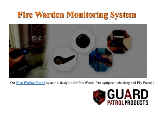 Fire Warden System | Fire Prevention System | Fire Patrol Reporting System