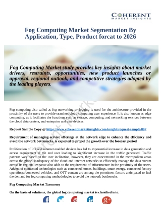 Fog Computing Market To Significantly Increase Revenues By 2026