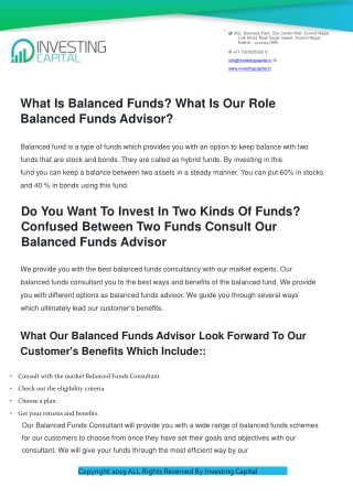 Balanced Funds Consultant, Planner In Nashik | Balanced Funds Advisor Near Me