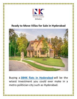 Ready to Move Villas for Sale in Hyderabad