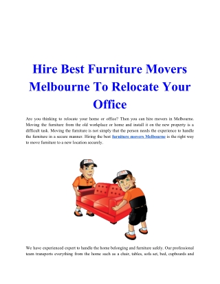 Furniture Movers Melbourne