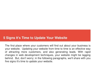 5 Signs It’s Time to Update Your Website