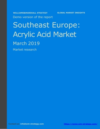 WMStrategy Demo Southeast Europe Acrylic Acid Market March 2019