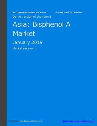 WMStrategy Demo Asia Bisphenol A Market January 2019