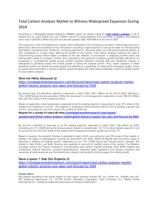 Total Carbon Analyzer Market to Witness Widespread Expansion During 2024