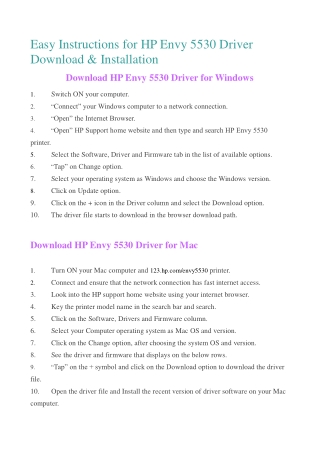 Easy Instructions for HP Envy 5530 Driver Download & Installation