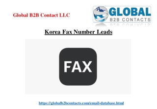 Korea Fax Number Leads