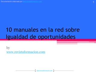 10 manuales en la red sobre igualdad de oportunidades