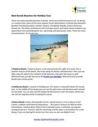 Best Kerala Beaches For Holiday Tour