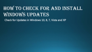 How to Check for and Install Windows Updates