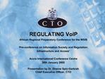 REGULATING VoIP