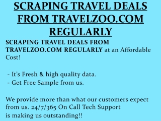 SCRAPING TRAVEL DEALS FROM TRAVELZOO.COM REGULARLY