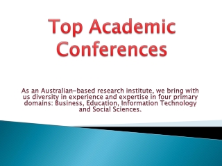 Top Academic Conferences-Apiar.org.au