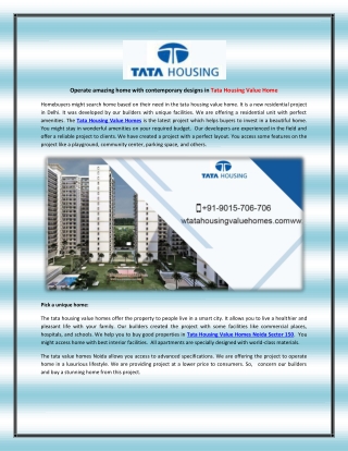 Tata Housing Value Homes