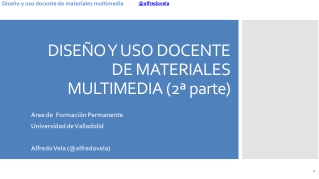 Diseño y uso docente de materiales multimedia (2ª parte)