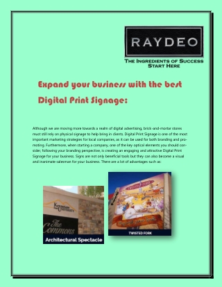 Expand your business with the best Digital Print Signage: