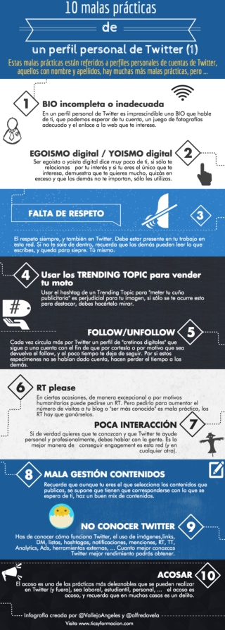 10 malas prácticas de un perfil personal en Twitter (I)