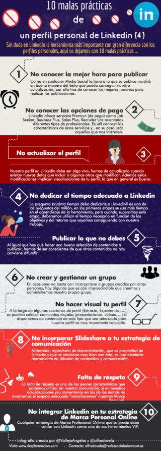 10 malas prácticas en un perfil personal de Linkedin (4)