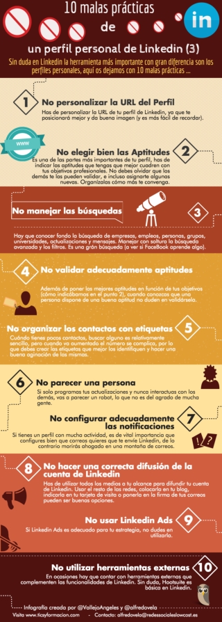 10 malas prácticas en un perfil personal de Linkedin (3)