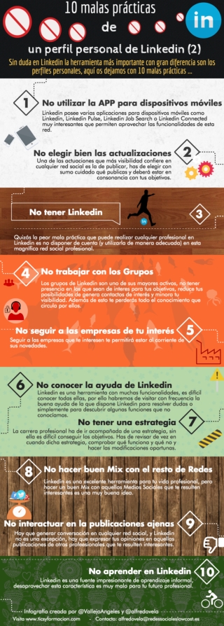 10 malas prácticas en un perfil personal de Linkedin (1)