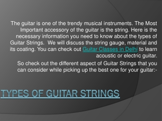 Types of Guitar Strings