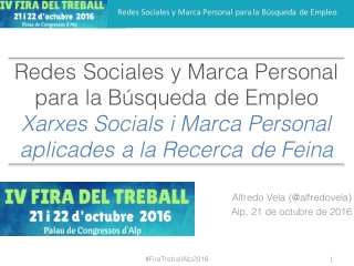 Redes sociales y marca personal para la búsqueda de empleo