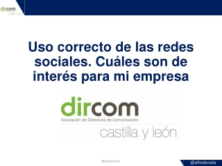 Uso correcto de las redes sociales. Cuáles son de interés para mi empresa (para DirCom)