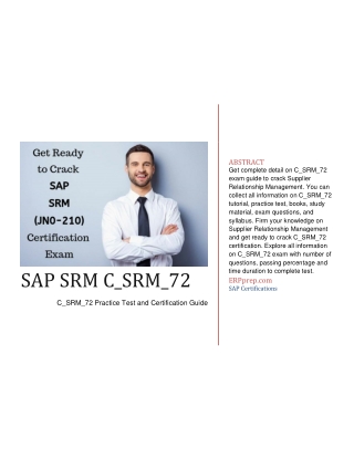 [PDF] Introduction to SAP SRM C_SRM_72 Certification Exam