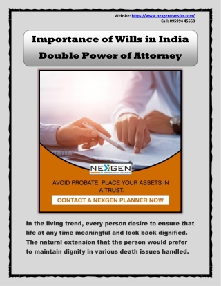 Importance of Wills in India - Double Power of Attorney