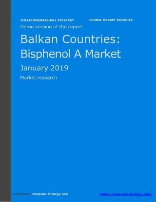 WMStrategy Demo Balkan Countries Bisphenol A Market January 2019