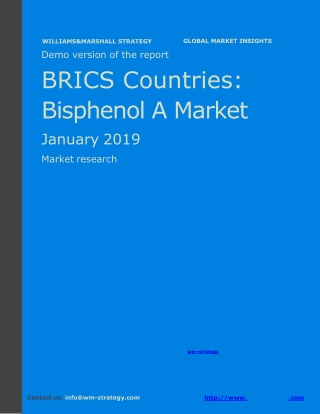 WMStrategy Demo BRICS Countries Bisphenol A Market January 2019