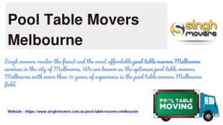 Pool Table Movers Melbourne