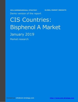 WMStrategy Demo CIS Countries Bisphenol A Market January 2019