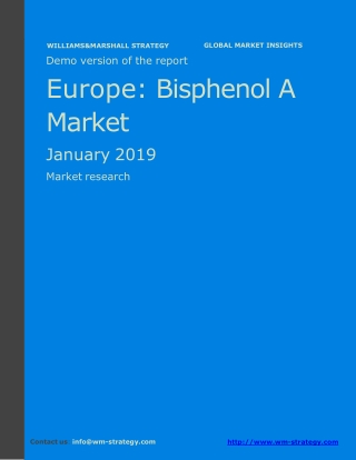 WMStrategy Demo Europe Bisphenol A Market January 2019