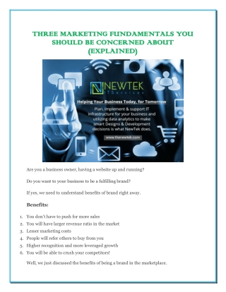 Three Marketing Fundamentals You Should Be Concerned About (Explained)