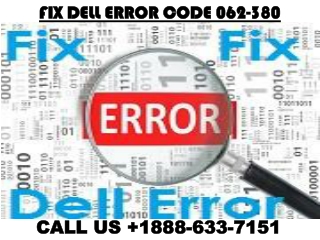Fix Dell Error Code 062-380