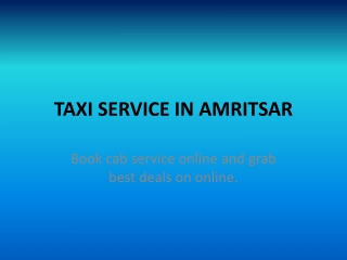 AFFORDABLE TAXI IN AMRITSAR
