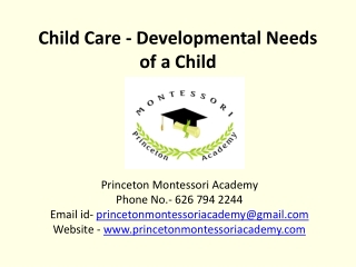 Preschool Pasadena CA Child Care - Developmental Needs of a Child