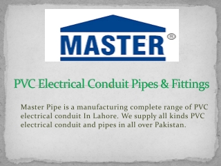 PVC Electrical Conduit Pipes & Fittings