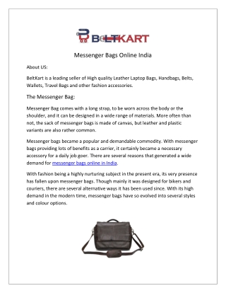 Messenger Bags Online India