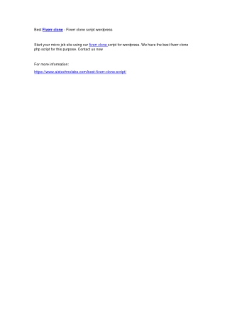 Best Fiverr clone - Fiverr clone script wordpress