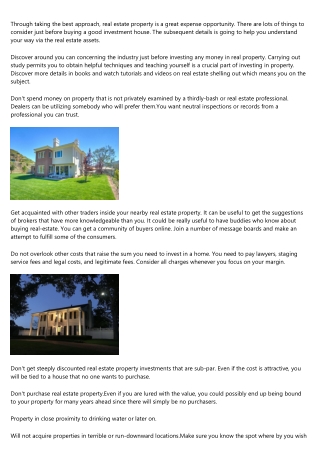 If You're Looking For The Ideal Strategies About Real Estate Investing, Read This